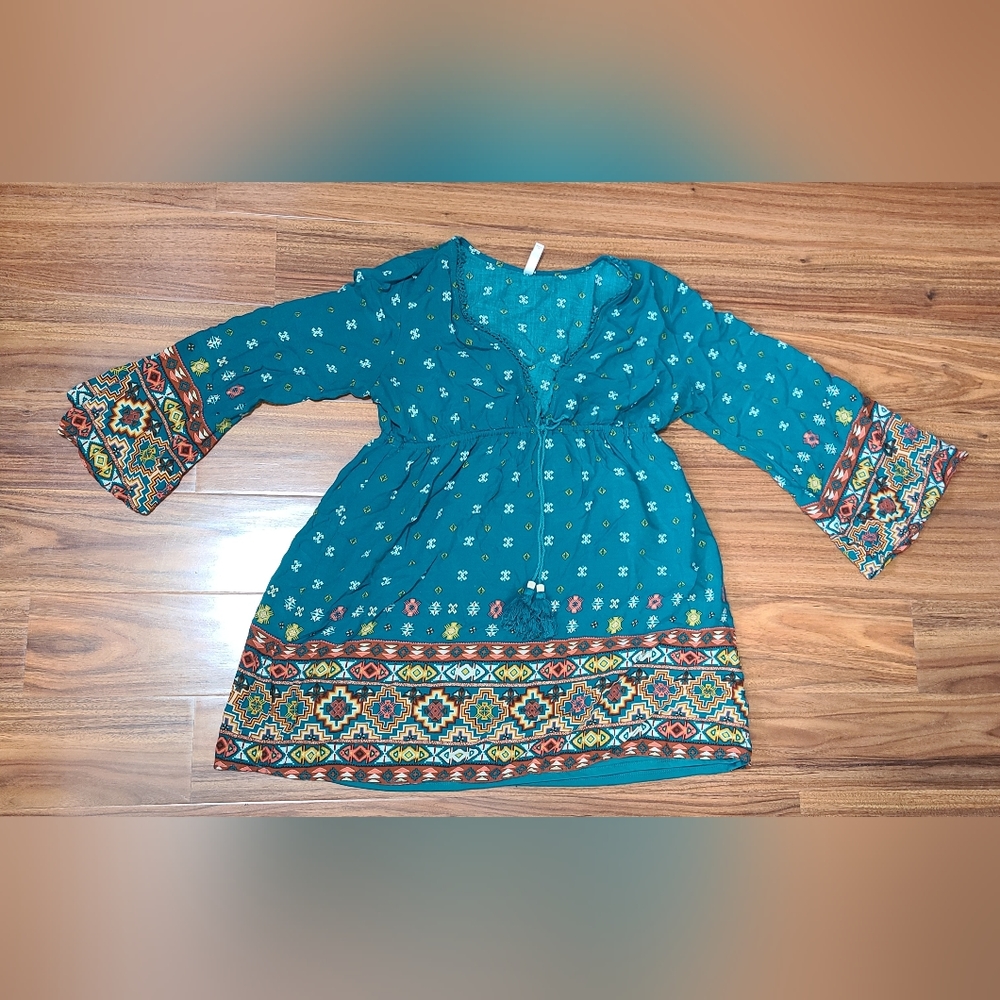 Xhilaration shirt dress teal size Large